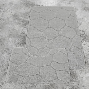 Комплект ковриков на пенорезине FLO 3008 GREY с вырезом, фото 2