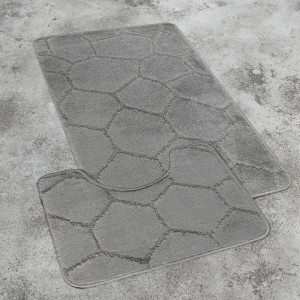 Комплект ковриков на пенорезине FLO 3008 D.GREY с вырезом, фото 3