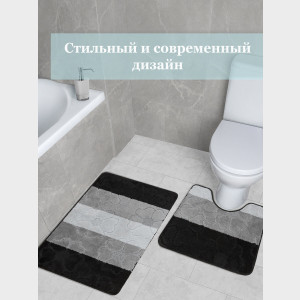 Комплект ковриков на пенорезине FLO 3201 GREY MİX с вырезом, фото 7