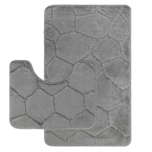 Комплект ковриков на пенорезине FLO 3008 D.GREY с вырезом, фото 1