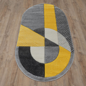 Ковры из Турции REGGI L267A L.GREY/YELLOW овал, фото 2