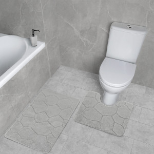 Комплект ковриков на пенорезине FLO 3008 GREY с вырезом, фото 7