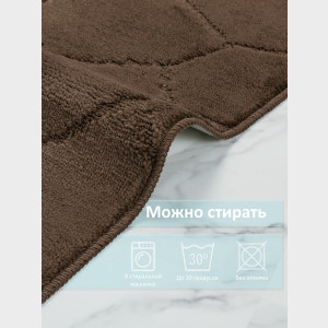 Комплект ковриков на пенорезине FLO 3008 BROWN с вырезом, фото 9