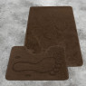 Комплект ковриков на пенорезине FLO 3001 BROWN с вырезом, фото 2
