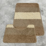 Комплект ковриков на пенорезине FLO 3333 BEİGE MİX с вырезом, фото 2